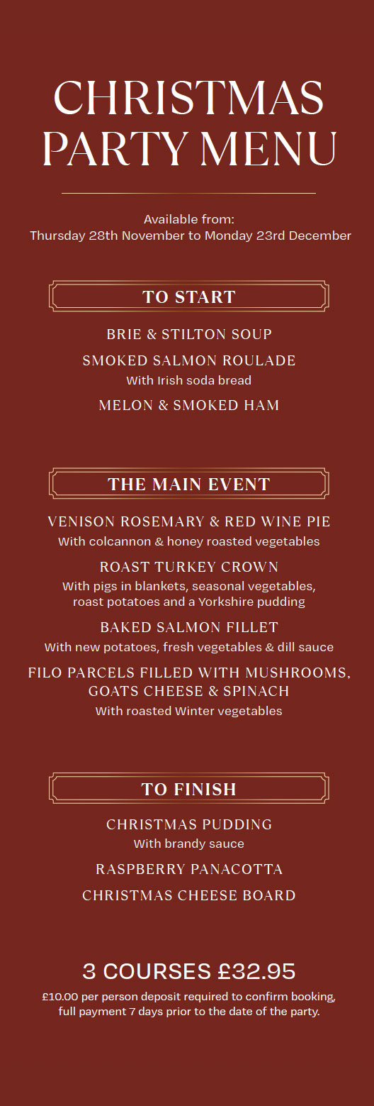 christmas party menu